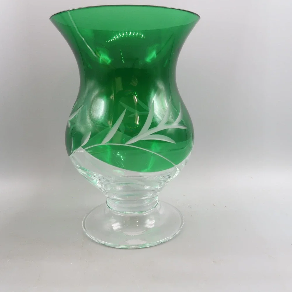 Lenox‎ Petite Floral Christmas Emerald Green Hurricane Candle Holder 8